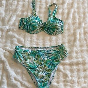 Shade & Shore Tropical Leaf Bikini